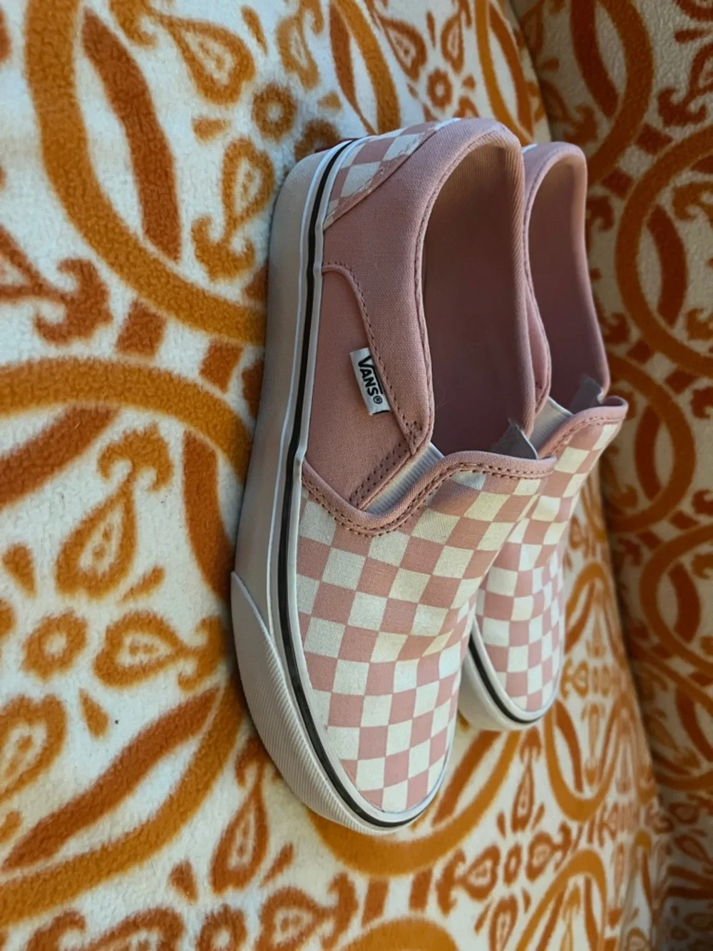 Vans pink/white Checker Slip-On - Picture 4 of 7